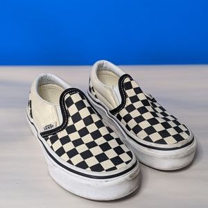 VANS Classic Kids Checkered BW Slip Ons - 11 Kids